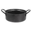 Hemoton Portable Deep Fryer Tempura Frying Pot Japanese Style Deep Fryer Pan Frying Pot Tempura Fryer with Oil Drainer Rack for Chicken Shrimp French Fries Stainless Steel Skillet view 1