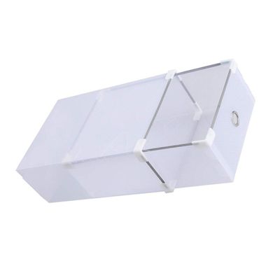 Cabilock 6pcs Translucent Drawer-type Plastic Shoes Storage Box for Men Organizer for Sneakers Belts and Accessories White