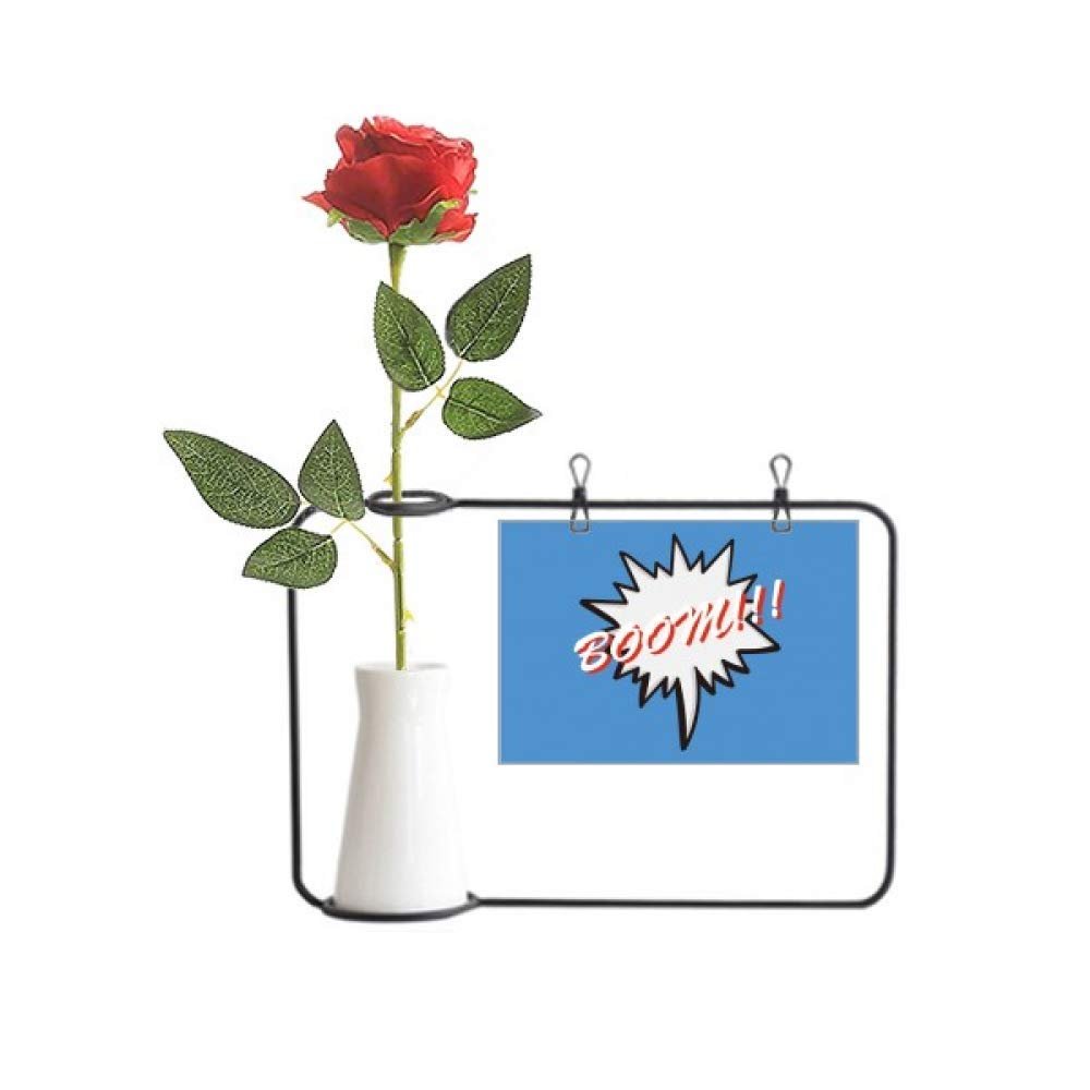 OFFbb-USA Daily Language Chat Emotion Excitement Artificial Rose Flower Hanging Vases Decoration Bottle