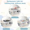 Costzon Kids Table and Chair Set, 3 in 1 Wooden Activity Table for Toddlers Arts, Crafts, Drawing, Reading, Playroom, Toddler Table and Chair Set w/ 2 in 1 Tabletop, Storage Space, Gift for Boy & Girl view 2