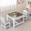 Costzon Kids Table and Chair Set, 3 in 1 Wooden Activity Table for Toddlers Arts, Crafts, Drawing, Reading, Playroom, Toddler Table and Chair Set w/ 2 in 1 Tabletop, Storage Space, Gift for Boy & Girl view 4