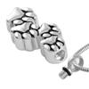 QJZM Cremation Jewelry UrnMemorial Pendant Pet Ashes Necklace Stainless Steel Four Dog paw Cremation Urn Jewelry Hold Animal Ashes Keepsake-Silver_only Pendant view 3
