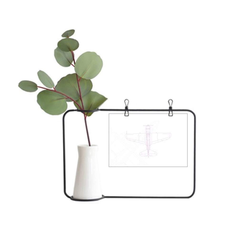 OFFbb-USA Aircraft Structure Equipment Metal Picture Frame Ceramic Vase Decor