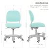 Ergonomic Kids Desk Chair, Child's Children Student Study Office Computer Chair, Adjustable Height and Seat Depth, Detachable Footrest and Lumbar Support (Green, W/Chair Slipcovers) view 2