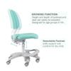Ergonomic Kids Desk Chair, Child's Children Student Study Office Computer Chair, Adjustable Height and Seat Depth, Detachable Footrest and Lumbar Support (Green, W/Chair Slipcovers) view 4