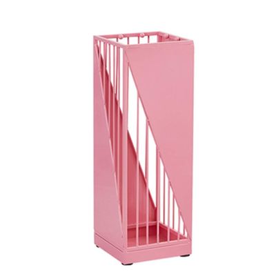 Umbrella Racks Pink Metal Umbrella Stand Umbrella Holder, Channel Entrance Umbrella Stand Umbrella Holder with Hooks and Drainage Holes, Large-Capacity Umbrella Drain Stand,