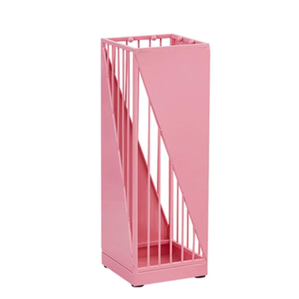 Umbrella Racks Pink Metal Umbrella Stand Umbrella Holder, Channel Entrance Umbrella Stand Umbrella Holder with Hooks and Drainage Holes, Large-Capacity Umbrella Drain Stand,