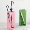 Umbrella Racks Pink Metal Umbrella Stand Umbrella Holder, Channel Entrance Umbrella Stand Umbrella Holder with Hooks and Drainage Holes, Large-Capacity Umbrella Drain Stand, view 3