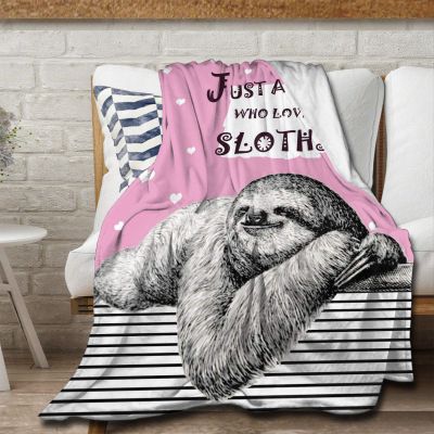 Avalokitesvara Just A Girl Who Loves Sloths Flannel Blanket Super Soft and Warm for Bed Couch Sofa 120x90 Inch King Blanket for Family