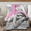 Avalokitesvara Just A Girl Who Loves Sloths Flannel Blanket Super Soft and Warm for Bed Couch Sofa 120x90 Inch King Blanket for Family view 1