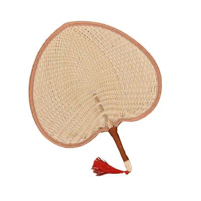 WM home Hand Made Fan Rattan Decor,Hand Fans Bulk Wedding Favors for Guests,Paddle Fans Handheld Bamboo Fan Raffia Woven Fan Adults and Children Can Use (Size : Large)