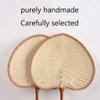 WM home Hand Made Fan Rattan Decor,Hand Fans Bulk Wedding Favors for Guests,Paddle Fans Handheld Bamboo Fan Raffia Woven Fan Adults and Children Can Use (Size : Large) view 3