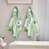ALAZA Palm Leaf Towels Monstera Kitchen Towels Set of 2 Green Leaf Bath Towel Dish Towels Absorbent Soft Hand Towels Guest Towel Quick Drying Washcloths for Hotel Gym Spa Home Decor view 4