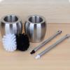 JKXWX Toilet Brush Stainless Steel Toilet Brush with Base Set Double-Layer Thickened Toilet Brush 360-degree Cleaning Toilet Creative Fashion Toilet Bowl Brush (Color : Black) view 3