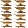 SATVIK 8 Pc Brass Kuber Turtle Diya Set | Traditional Handmade Golden Engraved Virgin Brass Oil Lamp for Puja, Pooja Room, Mandir & Temple | Reusable Diya for Daily Prayer, Diya Vilakku & Home Decor view 1