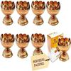 CRAFTSMAN 8 Pc Set Pure Virgin Brass Diwali Puja Jyoti Diya Indian Pooja Oil Lamp Dia. Deepawali Diya/Oil Lamp/Candle Tea Light Holder/Diwali Decoration. Indian Gift Bulk (Pack of 8) view 1