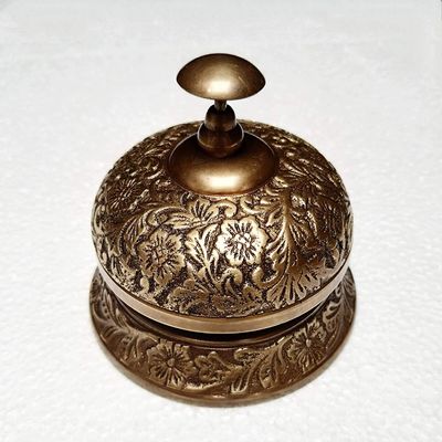 Vimal Nautical Antiques Era Brass Nautical Ornate Desk Bell Office Call Bell Hotel Desk Bell Antique Brass Table Desk Bell