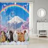 Guinea Pig Shower Curtain for Girls Boys Kids Cute Cavy Lovely Pet Bath Curtain Rainbow Mountain Landscape Bathroom Shower Curtain Set Room Decor Cherry Tree Waterproof Polyester Curtains 72x84 Inch view 2