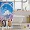 Guinea Pig Shower Curtain for Girls Boys Kids Cute Cavy Lovely Pet Bath Curtain Rainbow Mountain Landscape Bathroom Shower Curtain Set Room Decor Cherry Tree Waterproof Polyester Curtains 72x84 Inch view 3