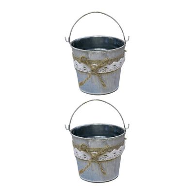 DOITOOL Retro Metal Flower Bucket Garden Decor Multi-Functional Storage Bucket