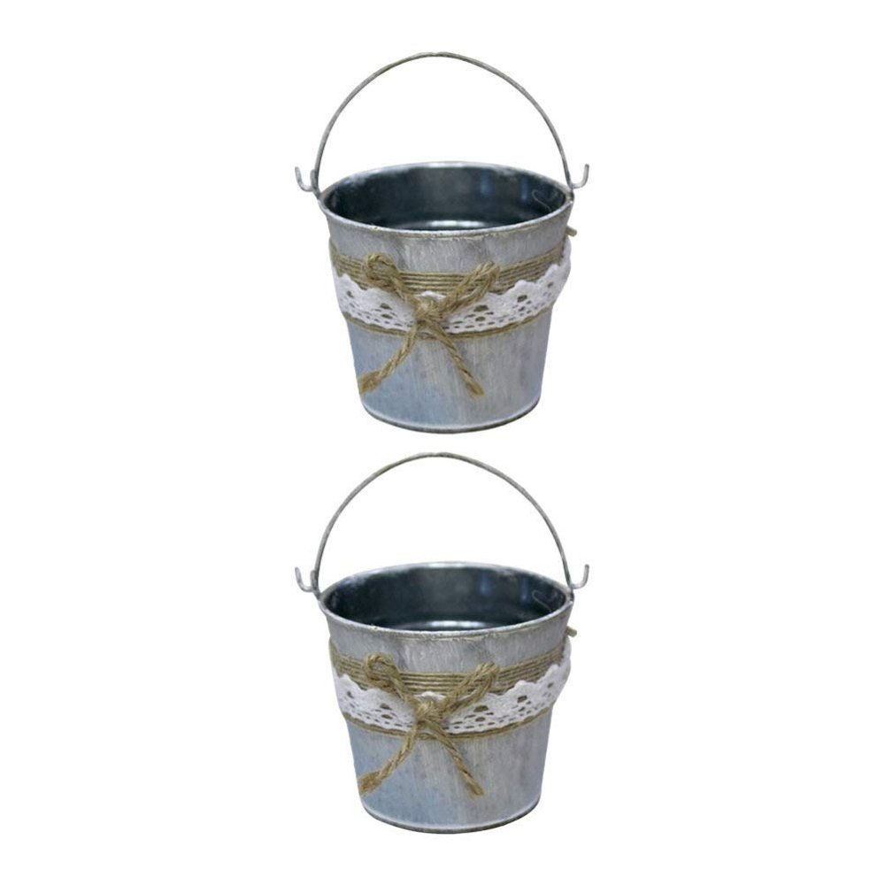 DOITOOL Retro Metal Flower Bucket Garden Decor Multi-Functional Storage Bucket