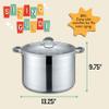 CONCORD 20 Quart Stainless Steel Canning Pot Set. Includes Canning Rack, Tongs, Jar Lifter, Funnel, Wrench, Lid Lifter, Mixer/Measurer (Induction Compatible) view 2