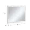 Design House 545103-WHT Wyndham Medicine Cabinet  Durable White Assembled Frame  Bathroom Wall Cabinet with Mirrored Door, 36-Inch  4.75" X 36" X 30", White, 1 Count, Tri-View view 3