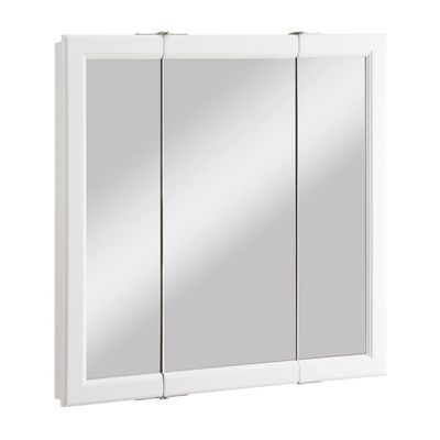 Design House Wyndham, 30 in W x 4.75 in D x 30 in H Bathroom Medicine Cabinet, Wall Mounted, 3 Mirror Doors, White, 545293-WHT
