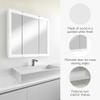 Design House Wyndham, 30 in W x 4.75 in D x 30 in H Bathroom Medicine Cabinet, Wall Mounted, 3 Mirror Doors, White, 545293-WHT view 4