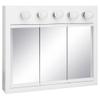 Design House Concord Medicine Cabinet, 3 Mirrored Doors, Pre-Assembled, Surface Mount, 5 Lights, White Wood Frame Wall Cabinet, 36 in W x 5 in D x 30 in H, 532390-WHT view 1