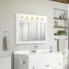 Design House Concord Medicine Cabinet, 3 Mirrored Doors, Pre-Assembled, Surface Mount, 5 Lights, White Wood Frame Wall Cabinet, 36 in W x 5 in D x 30 in H, 532390-WHT view 2