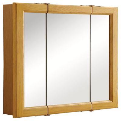 Design House 24 Inch Bathroom Medicine Cabinet, Wall Mount, Mirrored, Honey Oak, 545277-HOK