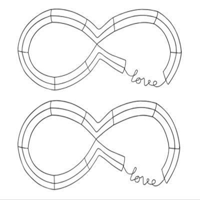 (2) Infinity Symbol Cursive 'Love' Wire Wreath Forms 27.5x11.75 in~ Remembrance Forever DIY Mesh Wall Hanging Ribbon Floral Burlap Wedding Baby Bridal + (1) BONUS - SG
