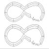 (2) Infinity Symbol Cursive 'Love' Wire Wreath Forms 27.5x11.75 in~ Remembrance Forever DIY Mesh Wall Hanging Ribbon Floral Burlap Wedding Baby Bridal + (1) BONUS - SG view 1