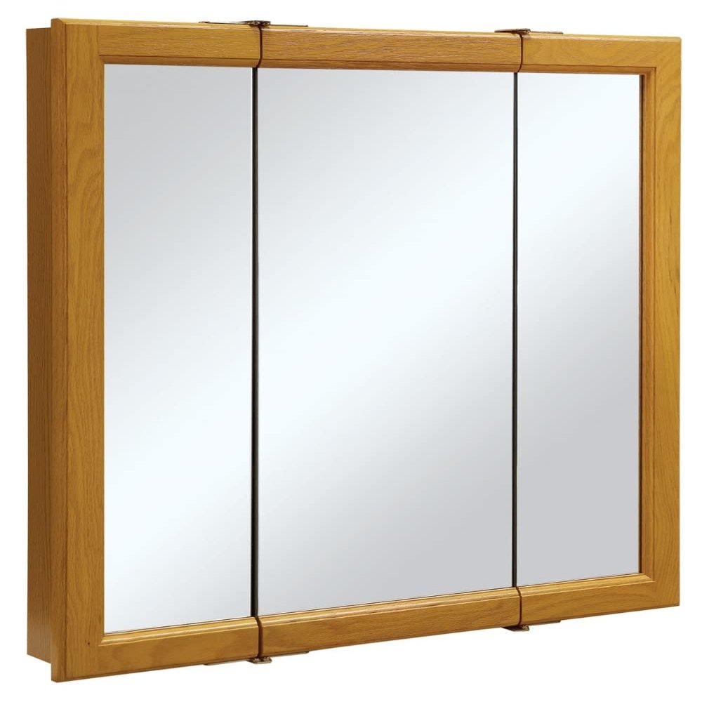 Design House 30 Inch Claremont Bathroom Medicine Cabinet, Wall Mounted, Mirror, Oak, 545301-HOK