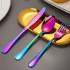 60 Pieces Rainbow Silverware set for 12, Compralo Colorful Stainless Steel Flatware Cutlery Set, Kitchen Utensils Set Include Knife Fork Spoon, Tableware Set With Titanium Plated, Dishwasher Safe view 2