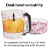 Hamilton Beach Stack & Snap Food Processor and Vegetable Chopper, Stainless Steel Blades, 14 Cup + 4-Cup Mini Bowls, 3-Speed 500 Watt Motor, Black (70585) view 2