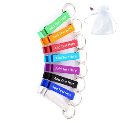 100pcs-Personalized Bottle Openers Key Ring Chain Keychain for, Party, Kitchen, Bar, Restaurant Customized Bottle Openers, Simple & Effective,Claw, Colorful, Pocket Size, AluminumWith Organza Bags