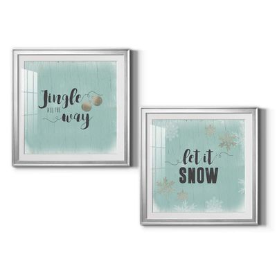 Renditions Gallery Christmas, Canvas Wall Art, Holiday Dcor, Christmas Carol, White Christmas, Chestnuts, Nutcracker, Rudolph, Nativity Jingle All The Way - Silver Framed 34X34