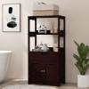 GLACER Large Bathroom Floor Cabinet, Freestanding Multipurpose Storage Cabinet with Drawer, 2 Open Shelves and Cupboard, Excellent for Bathroom, Kitchen or Living Room, 24 x 13 x 48 inches (Espresso) view 2
