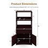 GLACER Large Bathroom Floor Cabinet, Freestanding Multipurpose Storage Cabinet with Drawer, 2 Open Shelves and Cupboard, Excellent for Bathroom, Kitchen or Living Room, 24 x 13 x 48 inches (Espresso) view 3