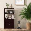 GLACER Large Bathroom Floor Cabinet, Freestanding Multipurpose Storage Cabinet with Drawer, 2 Open Shelves and Cupboard, Excellent for Bathroom, Kitchen or Living Room, 24 x 13 x 48 inches (Espresso) view 4