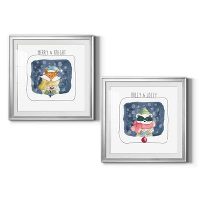 Renditions Gallery Christmas, Canvas Wall Art, Holiday Dcor, Christmas Carol, White Christmas, Chestnuts, Nutcracker, Rudolph, Nativity Christmas Fox - Silver Framed 34X34