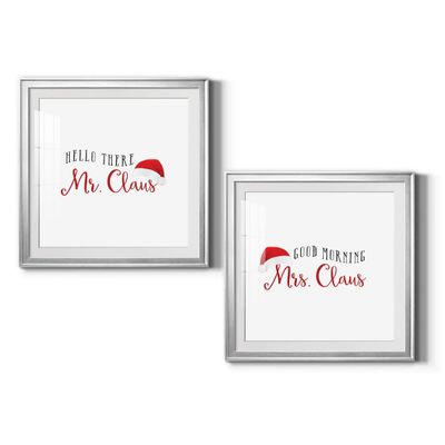 Renditions Gallery Christmas, Canvas Wall Art, Holiday Dcor, Christmas Carol, White Christmas, Chestnuts, Nutcracker, Rudolph, Nativity Mr. Claus - Silver Framed 34X34
