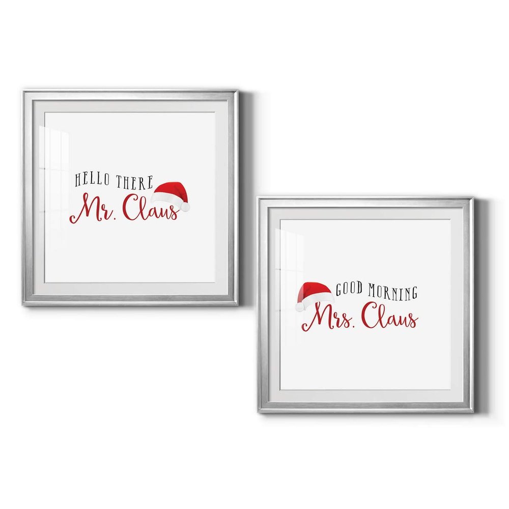 Renditions Gallery Christmas, Canvas Wall Art, Holiday Dcor, Christmas Carol, White Christmas, Chestnuts, Nutcracker, Rudolph, Nativity Mr. Claus - Silver Framed 34X34