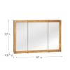 Design House Richland Medicine Cabinet, Fully Assembled, Wall Mounted, 3 Mirrored Doors, Wood Frame, Oak Finish, 48 in x 4.75 in x 30 in, 530584-NOK view 2