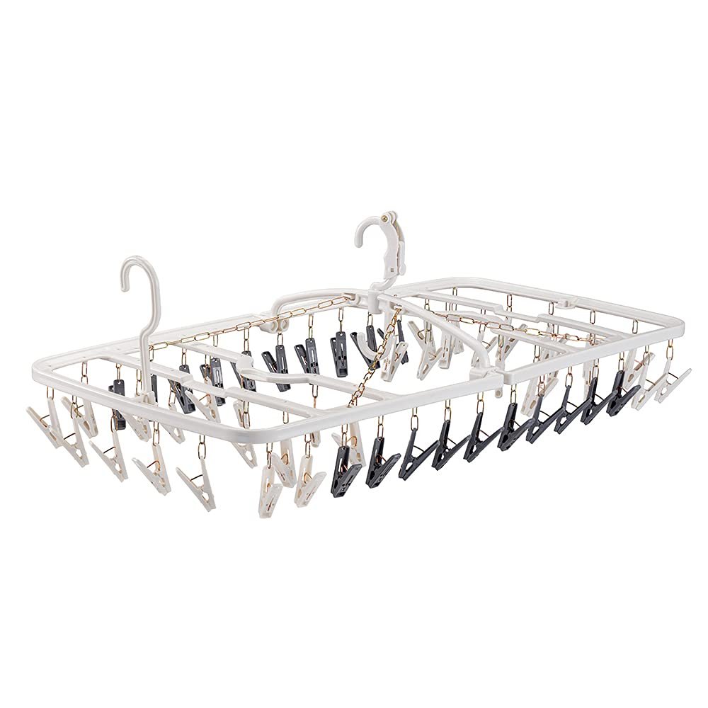 Daiya FLaundry 058111 Flandory Laundry Hanger, 52 Pins, WT/GY W31.5 x L10.2 inches (W80 x L41.4 x H26 cm), Clothes Dryer, 3 Types of Clothes, Matching Clothes, Daiya FLaundry