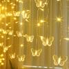 Butterfly Curtain Fairy Light, 8 Modes 120 LED USB Window Firefly Twinkle Timer String Lights 24 Butterflies with Remote, Waterproof Copper Wire for Room Bedroom Christmas Wedding Party Dorm Patio view 3