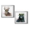 Renditions Gallery Christmas, Canvas Wall Art, Holiday Dcor, Christmas Carol, White Christmas, Chestnuts, Nutcracker, Rudolph, Nativity Winter Wonderland Deer - Silver Framed 34X34 view 1