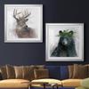 Renditions Gallery Christmas, Canvas Wall Art, Holiday Dcor, Christmas Carol, White Christmas, Chestnuts, Nutcracker, Rudolph, Nativity Winter Wonderland Deer - Silver Framed 34X34 view 4